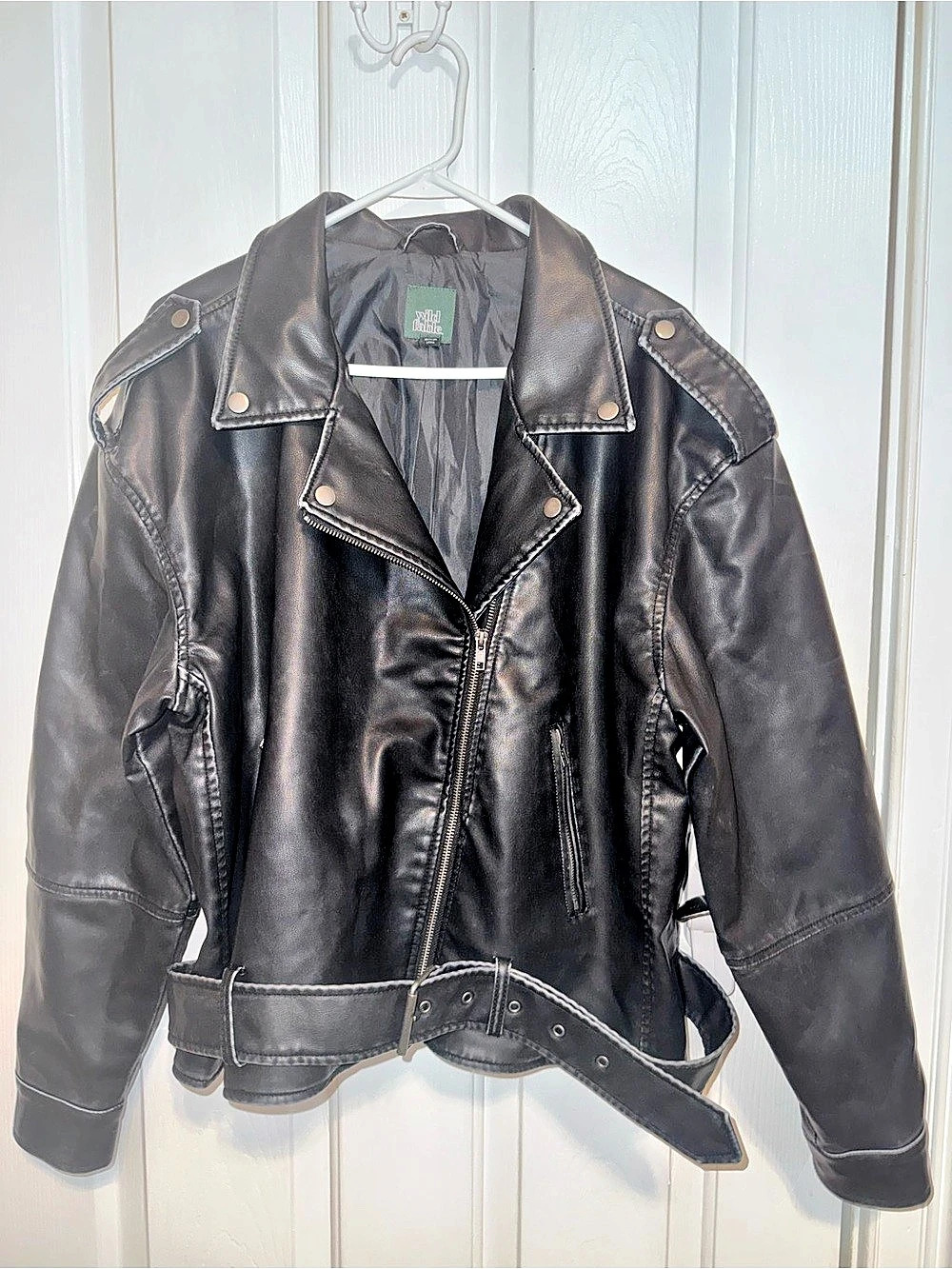 Wild Fable Women's Faux Leather Biker Jacket